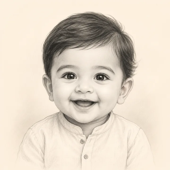 A warm baby portrait representing the name Aleksius.